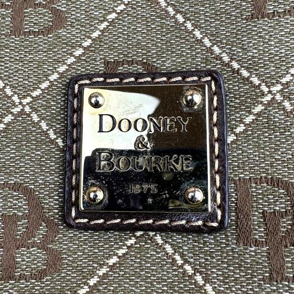 Dooney & Bourke Signature Canvas Tote with Leather Accents - Brown/Beige - Picture 14 of 15